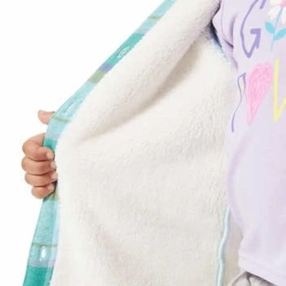 Buffalo Kids Girls 3-piece Shirt Jacket‎ Set Size 3T Purple/Green/Gray NWT